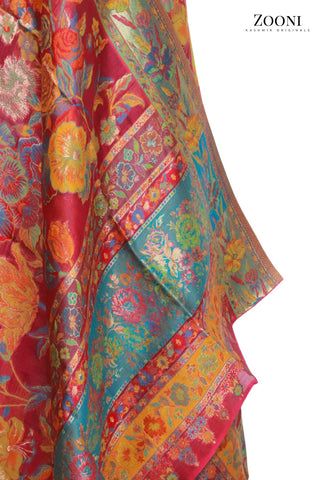 Superfine Kaani Jaamawar Silk Summer Shawl Superfine Kaani Jaamawar Silk Summer Shawl
