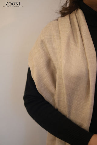 Pure Himalayan Pashmina Plain Shawl (Extra Soft) - Natural Undyed Pure Himalayan Pashmina Plain Shawl (Extra Soft) - Natural Undyed