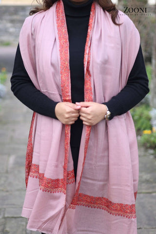 Hand Embroidered Neem Doar Embroidery Shawl - Light Pink Hand Embroidered Neem Doar Embroidery Shawl - Light Pink