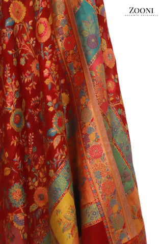 Superfine Kaani Jaamawar Silk Summer Shawl Superfine Kaani Jaamawar Silk Summer Shawl