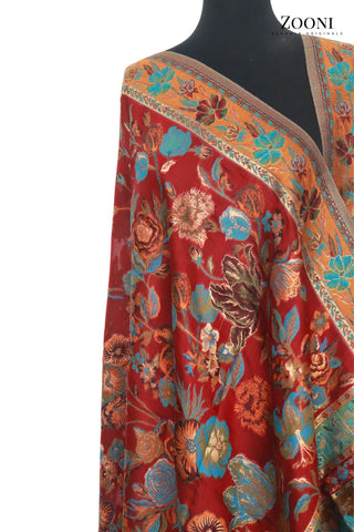 Superfine Kaani Jaamawar Silk Summer Shawl Superfine Kaani Jaamawar Silk Summer Shawl