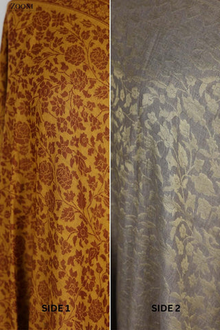 Reversible Kaani x Moonlight Merino Wool Shawl - Mustard - Zooni | Kashmir Originals Reversible Kaani x Moonlight Merino Wool Shawl - Mustard - Zooni | Kashmir Originals