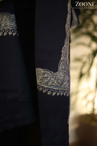 Hand Embroidered Neem Doar Embroidery Shawl - Navy Hand Embroidered Neem Doar Embroidery Shawl - Navy