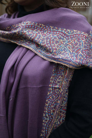 Hand Embroidered Kalam Doar Embroidery Shawl - Voila Hand Embroidered Kalam Doar Embroidery Shawl - Voila