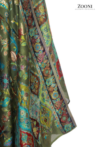 Superfine Kaani Jaamawar Silk Summer Shawl Superfine Kaani Jaamawar Silk Summer Shawl