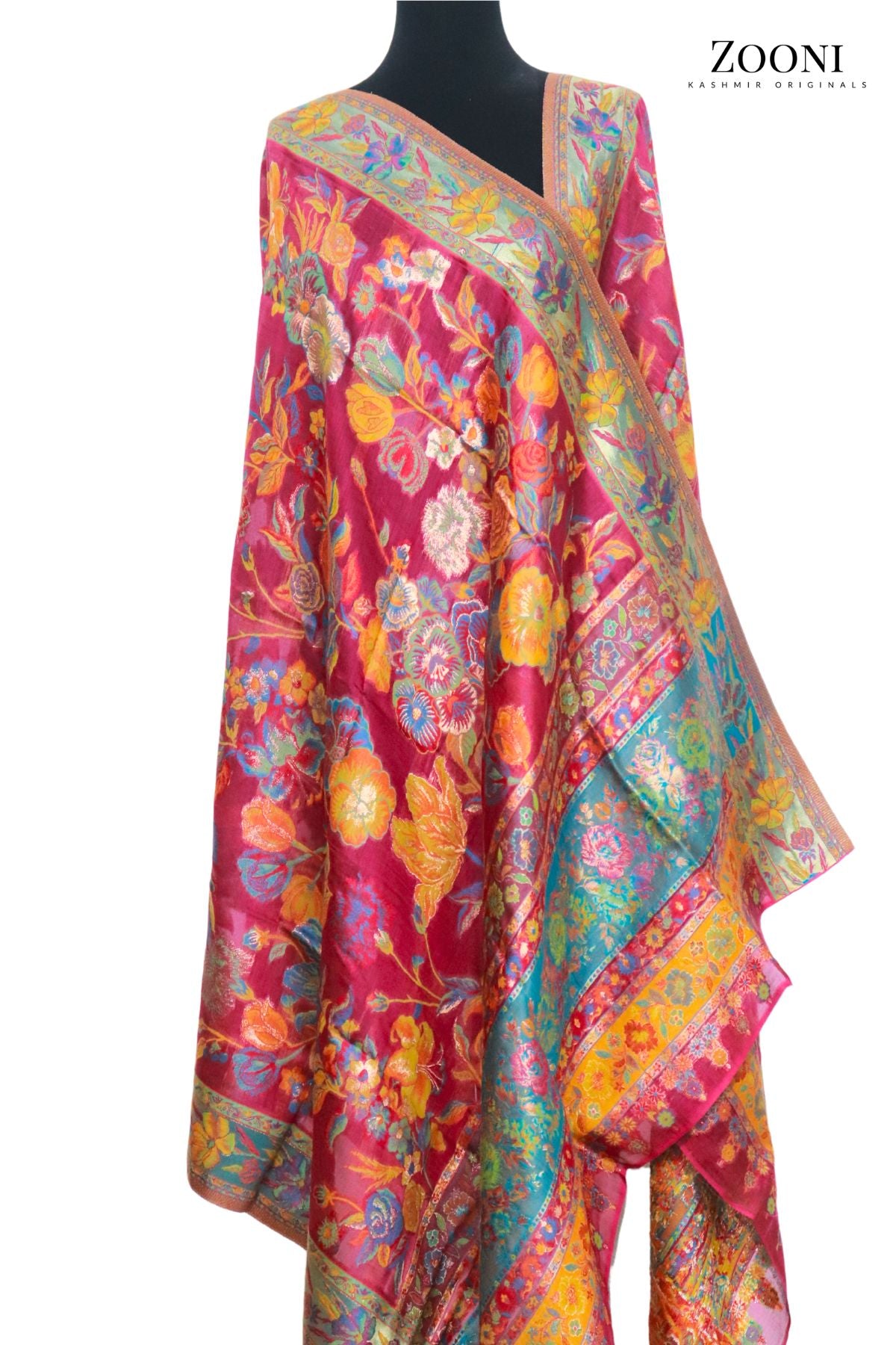Superfine Kaani Jaamawar Silk Summer Shawl
