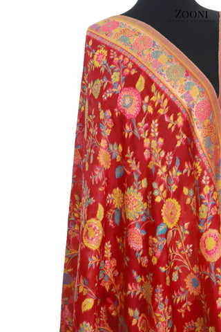 Superfine Kaani Jaamawar Silk Summer Shawl Superfine Kaani Jaamawar Silk Summer Shawl