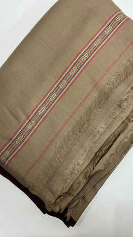 Royal Luxury Woollen Men's Dussa Shawl (Double Layer) - Brown Royal Luxury Woollen Men's Dussa Shawl (Double Layer) - Brown