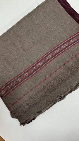 Royal Luxury Woollen Men's Dussa Shawl (Double Layer) - Gray Royal Luxury Woollen Men's Dussa Shawl (Double Layer) - Gray
