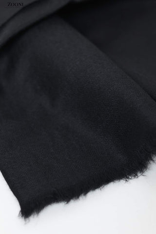 Pure Himalayan Pashmina Plain Shawl (Extra Soft) - Night's Watch Black - Zooni | Kashmir Originals Pure Himalayan Pashmina Plain Shawl (Extra Soft) - Night's Watch Black - Zooni | Kashmir Originals