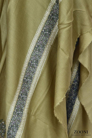Zarri Tilla Doar Embroidered Merino Wool Shawl - Shadow - Zooni | Kashmir Originals Zarri Tilla Doar Embroidered Merino Wool Shawl - Shadow - Zooni | Kashmir Originals