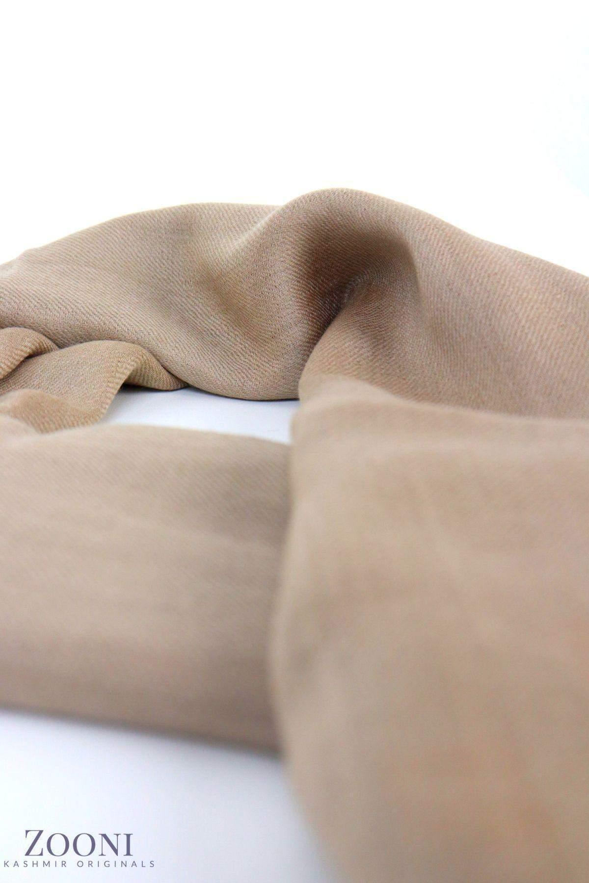 100 Grams Superfine Cashmere Plain Stole - Cameo - Zooni | Kashmir Originals
