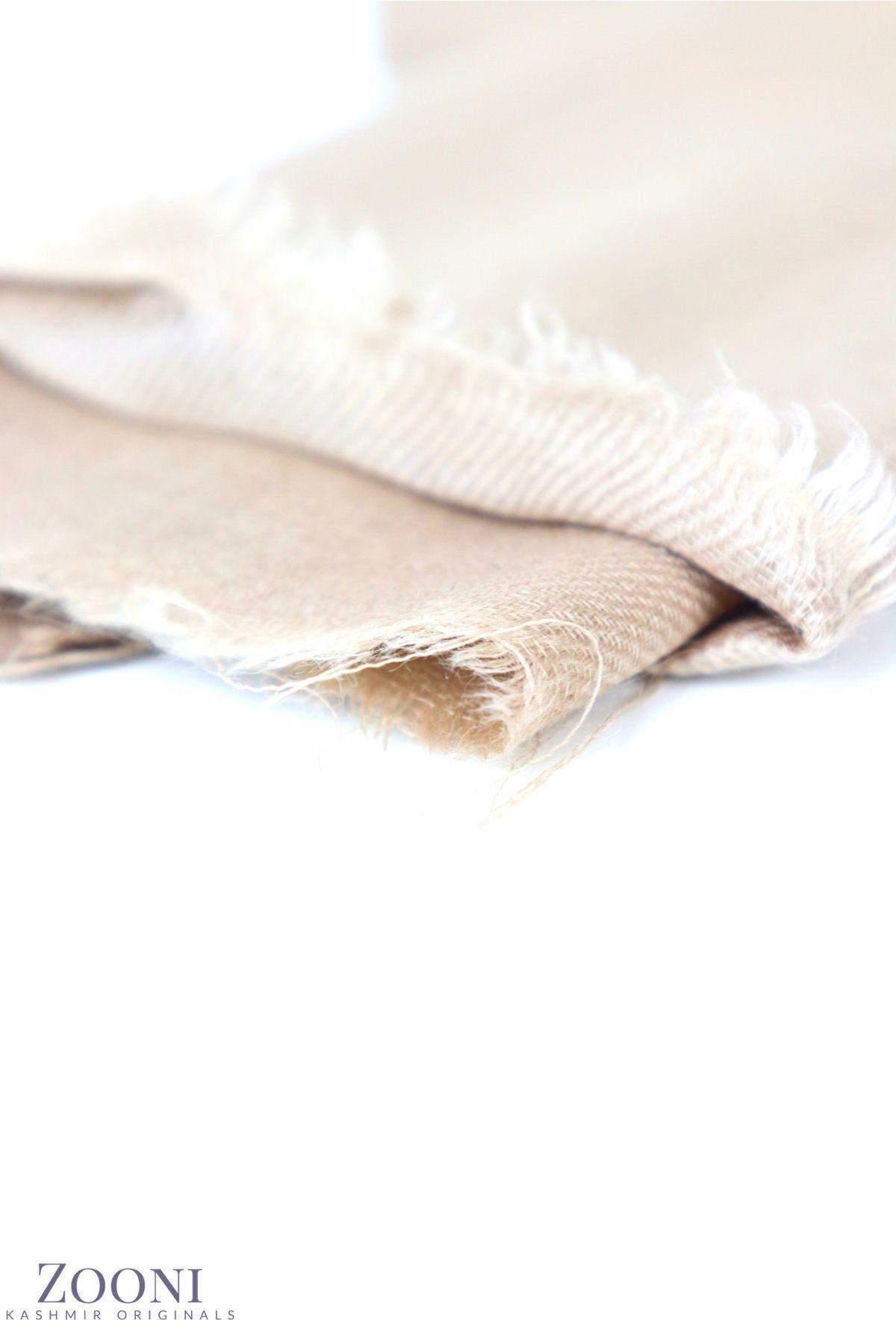 100 Grams Superfine Cashmere Plain Stole - Cameo - Zooni | Kashmir Originals