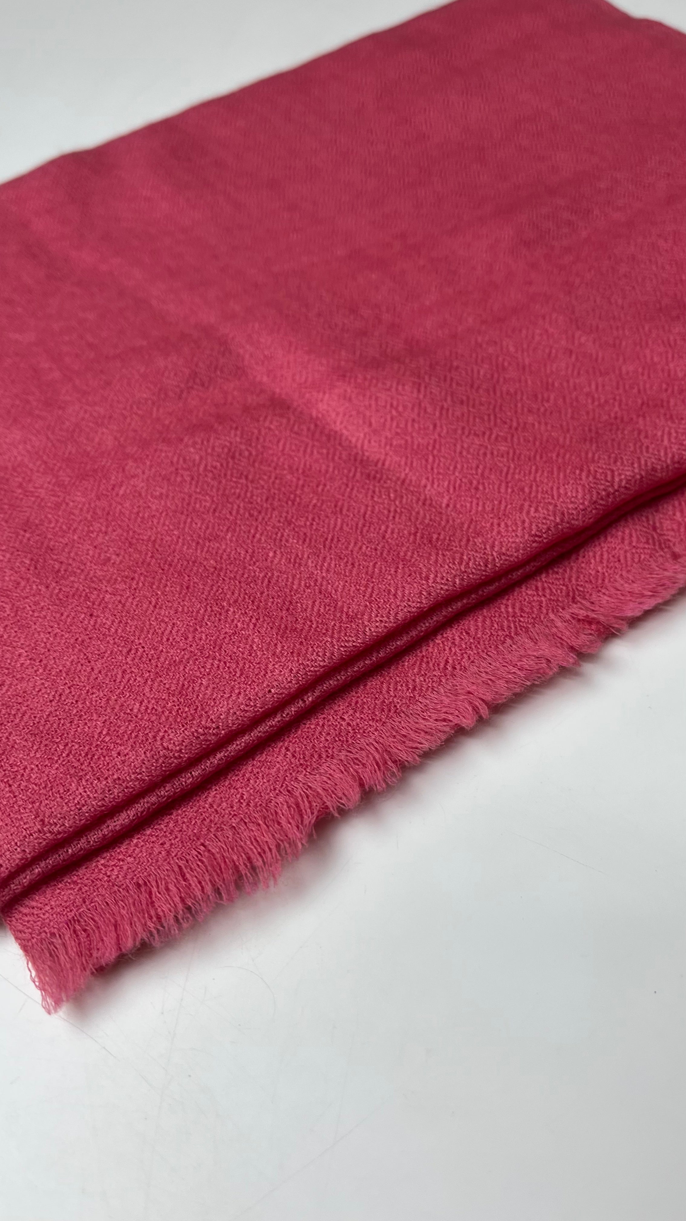 100 Grams Superfine Cashmere Plain Stole - Pink - Zooni | Kashmir Originals