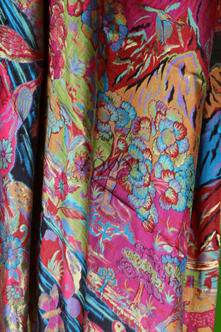 Superfine Kaani Jaamawar Silk Summer Shawl - Forest Contrast - Zooni | Kashmir Originals Superfine Kaani Jaamawar Silk Summer Shawl - Forest Contrast - Zooni | Kashmir Originals