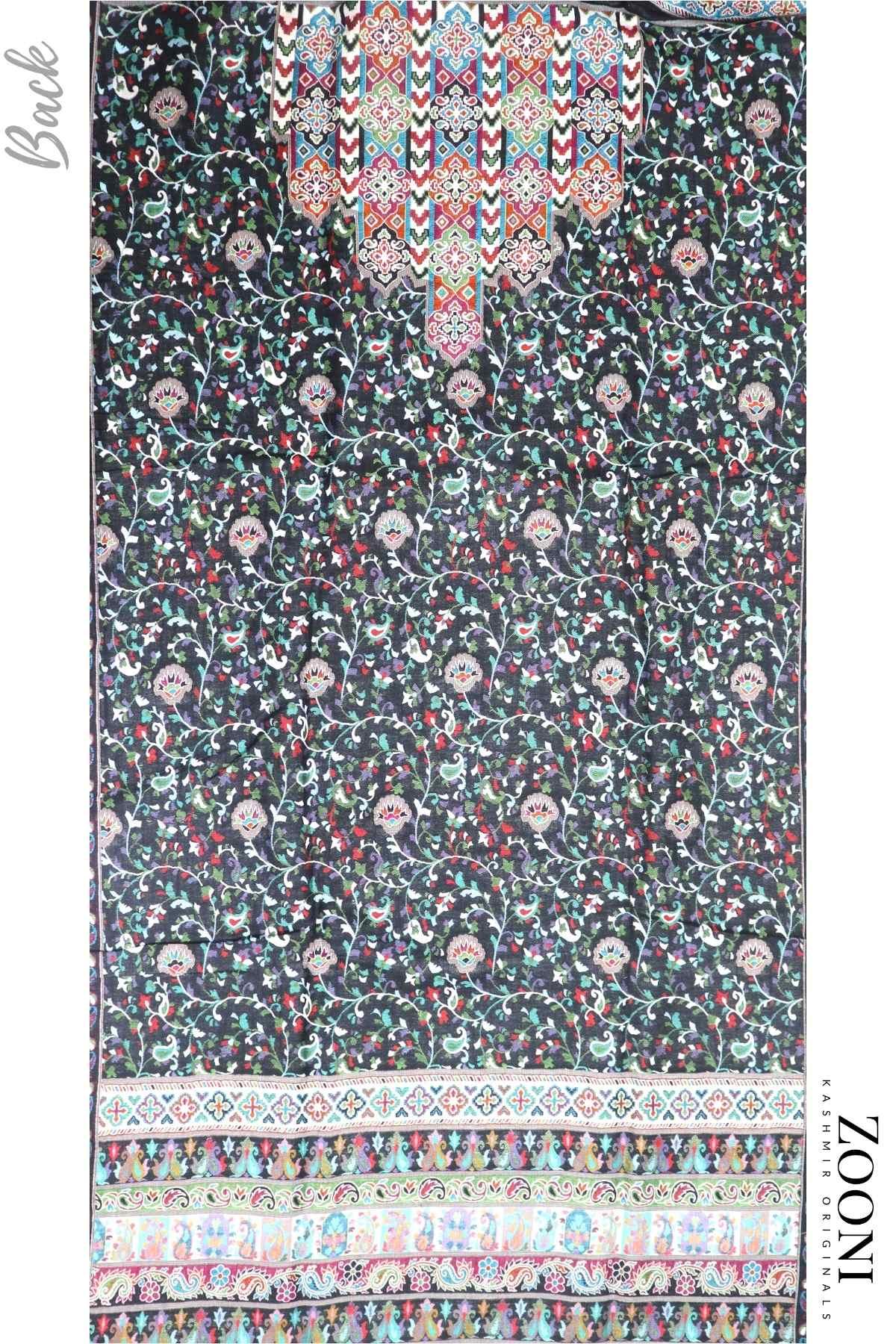 Limited Edition 3 Piece Woollen Blend Kaani Weave Unstitched Winter Suit - Charade - Zooni | Kashmir Originals