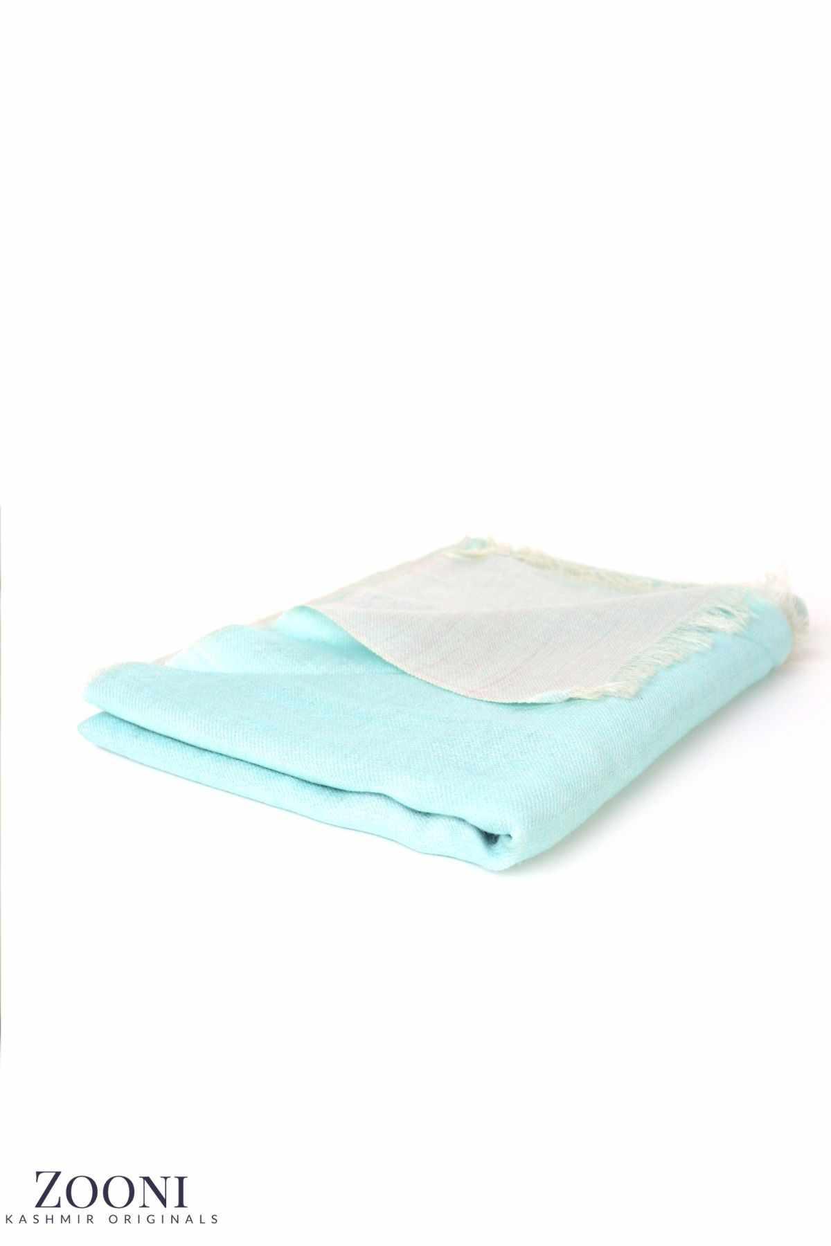 Reversible Cross Pashmina Stole - Mint Tulip and Quill Gray - Zooni | Kashmir Originals