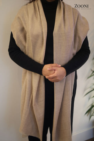 Pure Himalayan Pashmina Plain Shawl (Extra Soft) - Natural Undyed