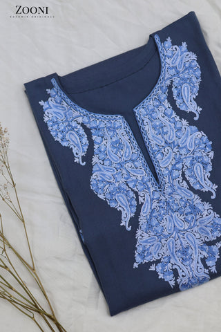 Pure Wool Hand Embroidered Kashmiri Pheran/Feran: Aari (Stitched)