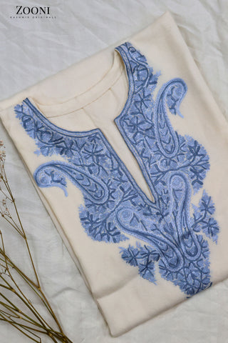 Pure Wool Hand Embroidered Kashmiri Pheran/Feran: Aari (Stitched)