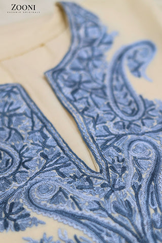 Pure Wool Hand Embroidered Kashmiri Pheran/Feran: Aari (Stitched)