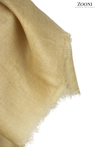 Pure Himalayan Pashmina Plain Shawl (Extra Soft) - Wheat - Zooni | Kashmir Originals