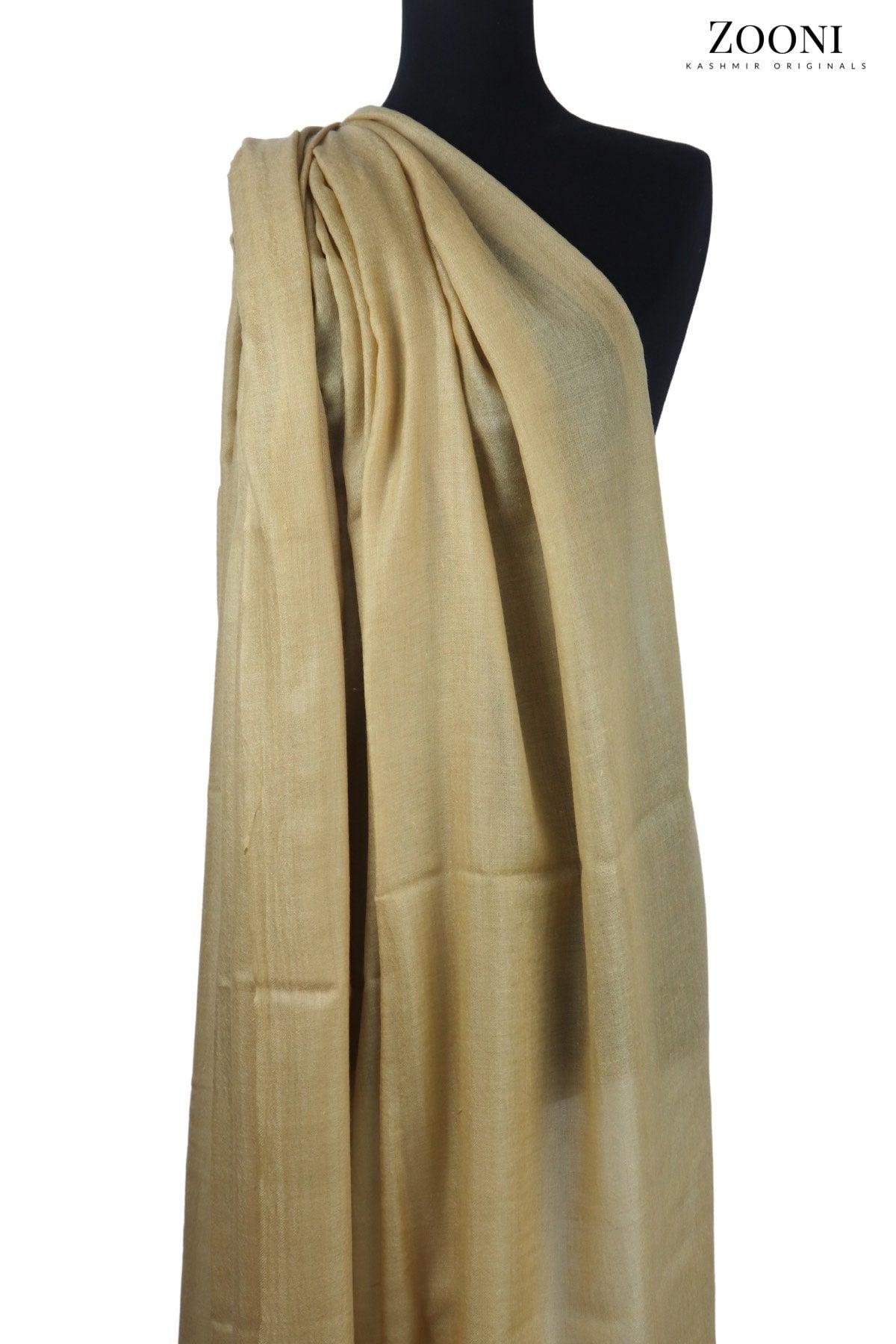 Pure Himalayan Pashmina Plain Shawl (Extra Soft) - Wheat - Zooni | Kashmir Originals