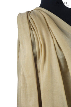 Pure Himalayan Pashmina Plain Shawl (Extra Soft) - Wheat - Zooni | Kashmir Originals