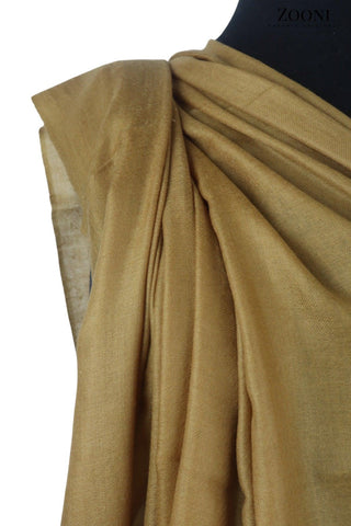 Pure Himalayan Pashmina Plain Shawl (Extra Soft) - Light Brown/Mehndi - Zooni | Kashmir Originals