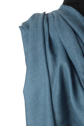 Pure Himalayan Pashmina Plain Shawl (Extra Soft) - Kashmir Blue - Zooni | Kashmir Originals