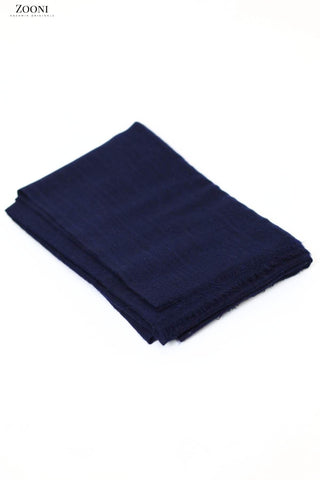 Pure Himalayan Pashmina Plain Shawl (Extra Soft) - Navy Blue - Zooni | Kashmir Originals