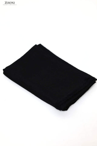 Pure Himalayan Pashmina Plain Shawl (Extra Soft) - Night's Watch Black - Zooni | Kashmir Originals