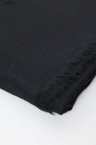 Pure Himalayan Pashmina Plain Shawl (Extra Soft) - Night's Watch Black - Zooni | Kashmir Originals