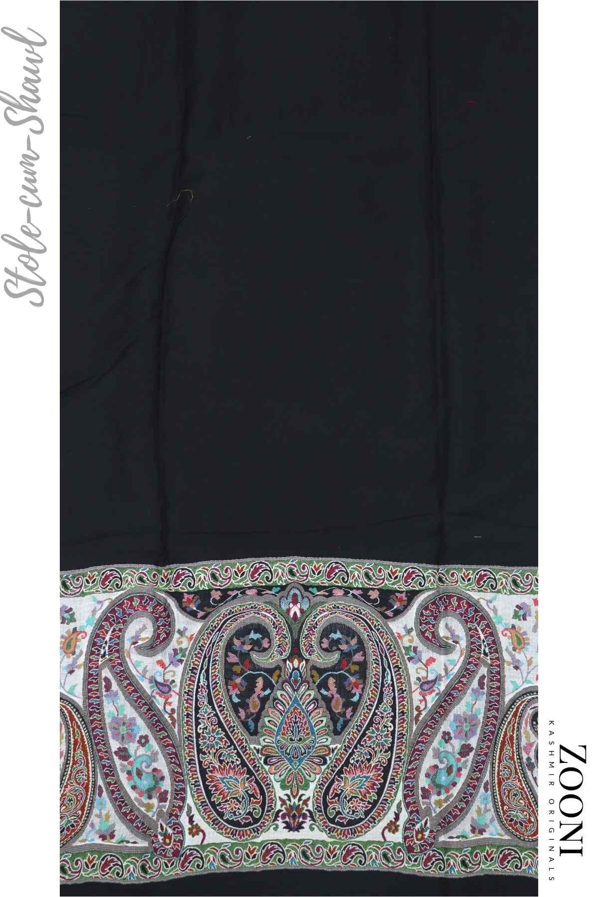 Limited Edition 3 Piece Woollen Blend Kaani Weave Unstitched Winter Suit - Charade - Zooni | Kashmir Originals