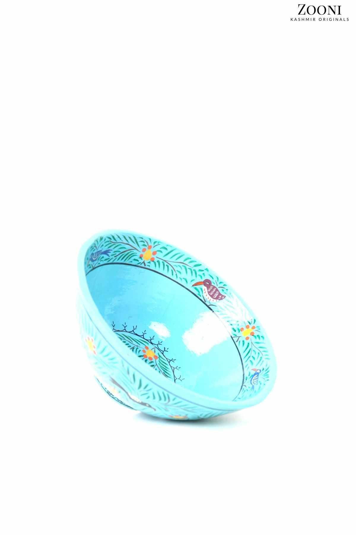 Handmade Papier Mache Bowl - Light Blue - Zooni | Kashmir Originals