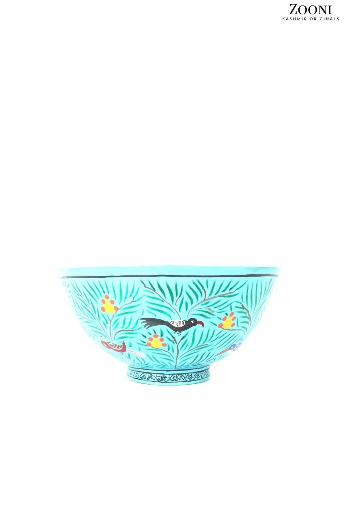 Handmade Papier Mache Bowl - Light Blue - Zooni | Kashmir Originals