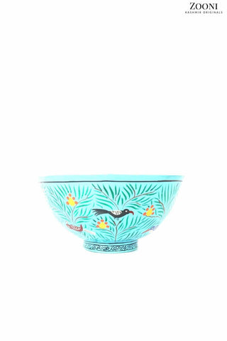 Handmade Papier Mache Bowl - Light Blue - Zooni | Kashmir Originals