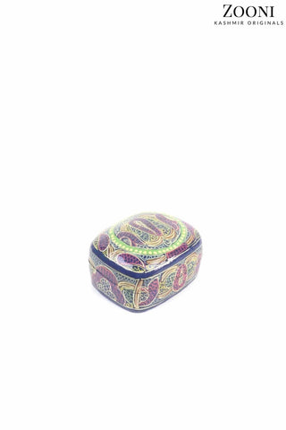 Handmade Papier Mache Box (Small) - Blue Mystic - Zooni | Kashmir Originals