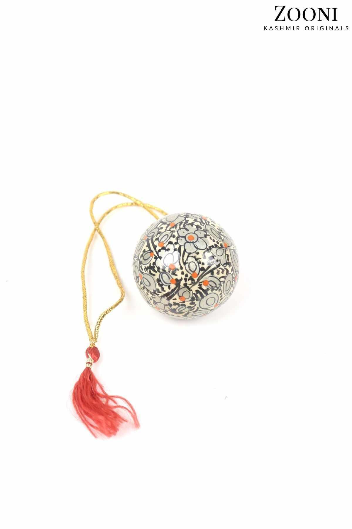 Handmade Papier Mache Festive Decorative Hanging Ball - Daisy (Small) - Zooni | Kashmir Originals