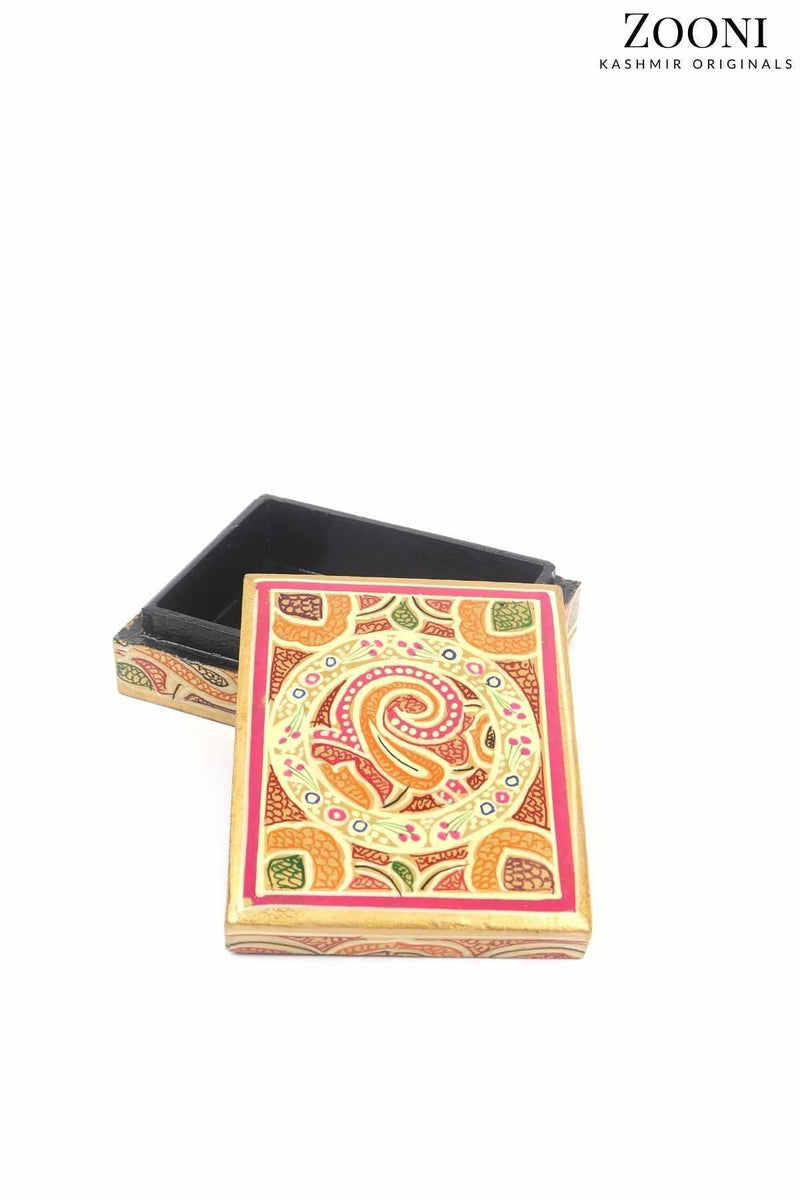 Handmade Papier Mache Flat Box - Mystic Pink - Zooni | Kashmir Originals