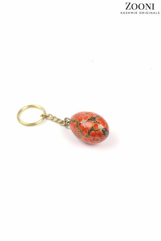 Handmade Papier Mache Keychain - Autumn Floral - Zooni | Kashmir Originals