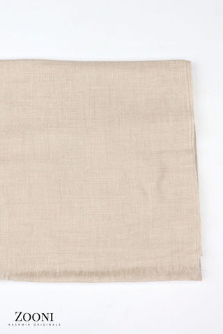 Pure Himalayan Pashmina Plain Shawl (Extra Soft) - Natural Rare Off-White Goat (Undyed) - Zooni | Kashmir Originals