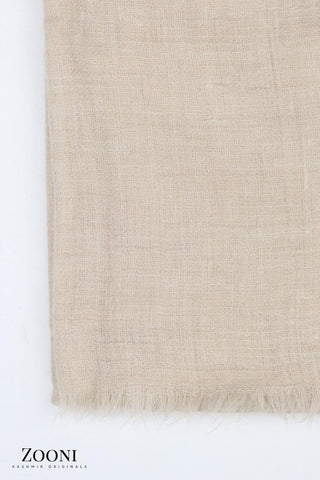 Pure Himalayan Pashmina Plain Shawl (Extra Soft) - Natural Rare Off-White Goat (Undyed) - Zooni | Kashmir Originals