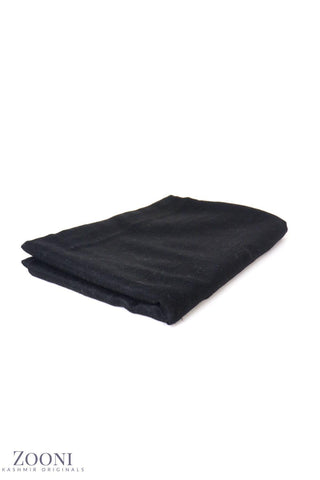 Pure Himalayan Pashmina Plain Shawl (Extra Soft) - Night's Watch Black - Zooni | Kashmir Originals